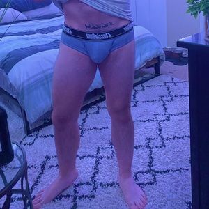 AussieBum briefs size medium blueish grey color